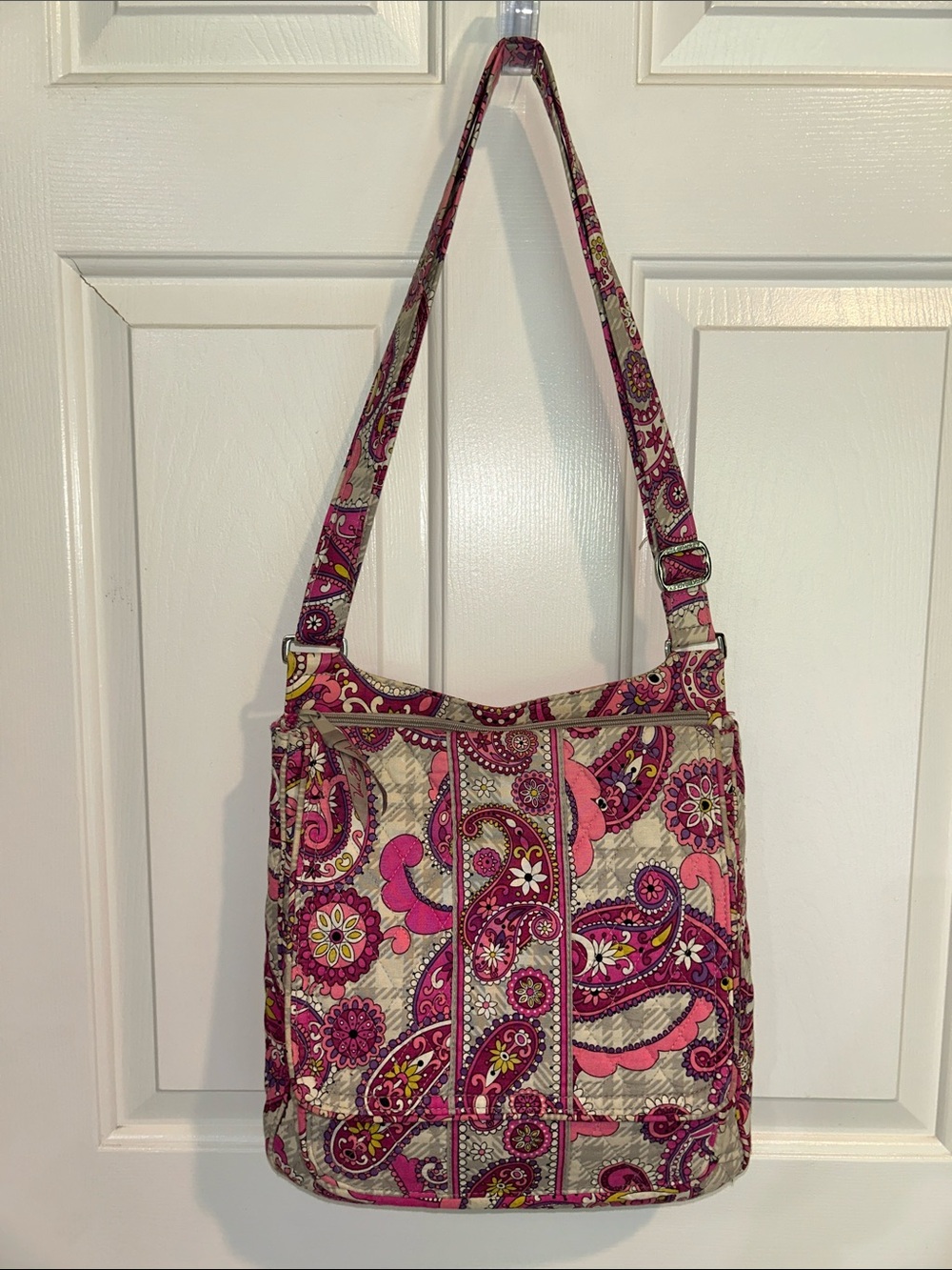 Vera Bradley Pink Paisley Quilted Crossbody Bag
